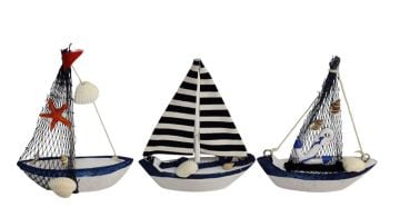 Dekoratif Marin Ahşap Yelkenli Gemi Maketi (14 cm x 10 cm)