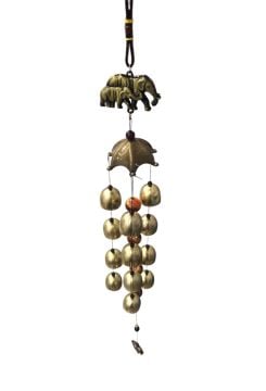 Dekoratif 2'li Fil Tasarımlı Metal Rüzgar Çanı (65 cm)