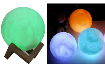 Dokunmatik 3D Ay Şeklinde Standlı 6 Renk Değiştiren Gece Lambası