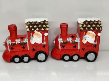 Yılbaşı Hediyesi Işıklı Tren Vatman Noel Baba Kardan Adam Biblosu