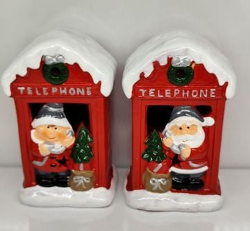 Telefon Kulübesi Tasarım Noel Baba Kardan Adam Yılbaşı Hediyesi