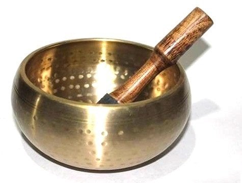 Tibet Meditasyon Çanı Dövme Pirinç Kase (16 cm)
