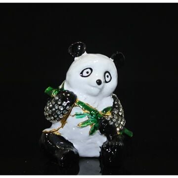Dekoratif Swarovski Taşlı Panda Biblosu (7 cm x 6 cm)