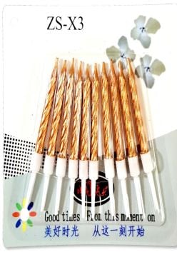 RoseGold Burgulu Doğum Günü Pasta Mumu 10'lu 7.5cm