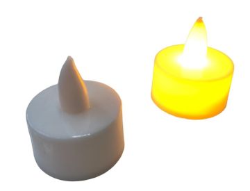 Yuvarlak Tealight Pilli Beyaz Mum (24 Adet)