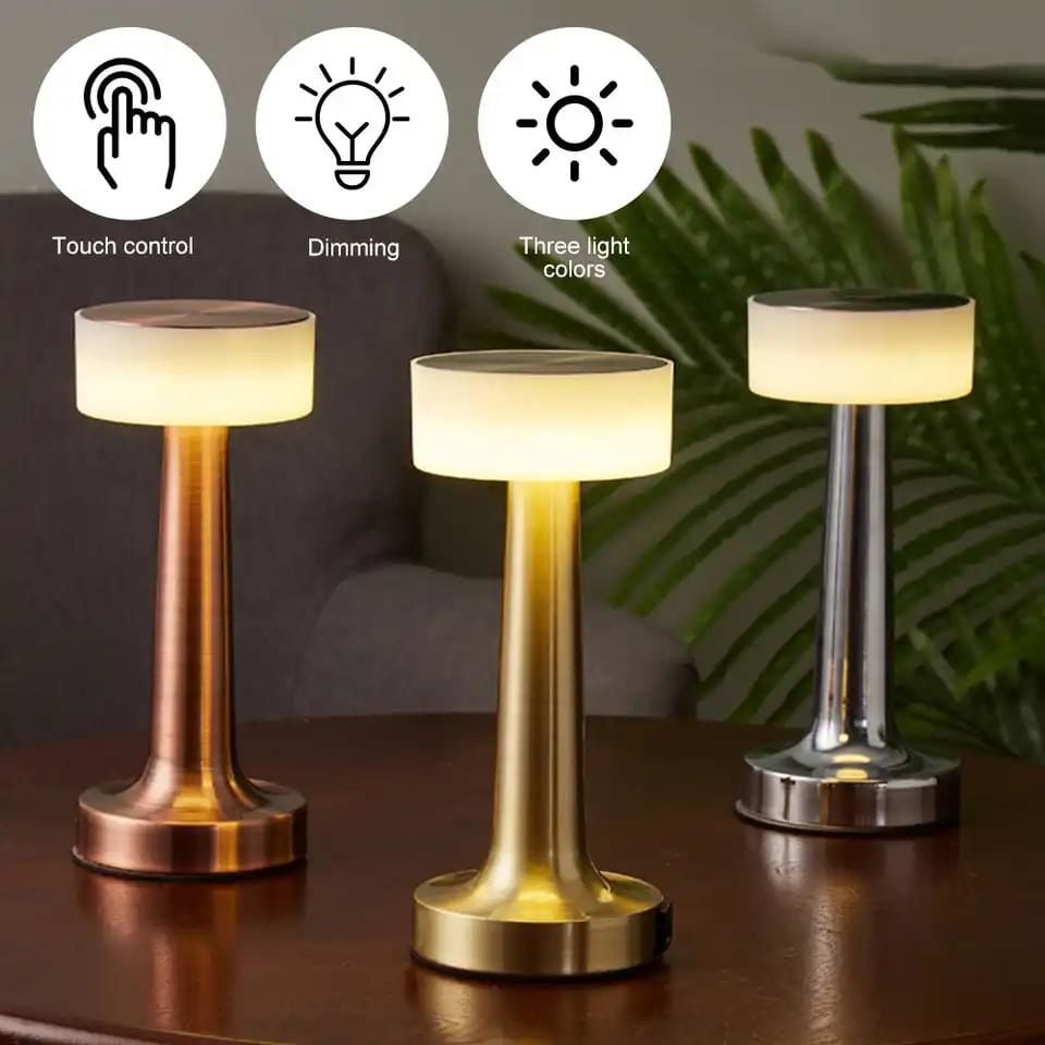 Usb Şarjlı Oval Dokunmatik 3 Modlu Led Masa Lambası