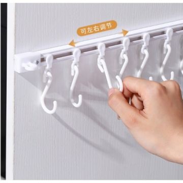 10 Kancalı Kendinden Yapışkanlı Mutfak Banyo Askısı(40cm)