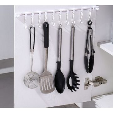 10 Kancalı Kendinden Yapışkanlı Mutfak Banyo Askısı(40cm)