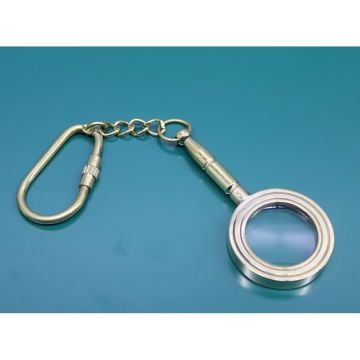 Dekoratif Pirinç Büyüteç Anahtarlık (13 cm)