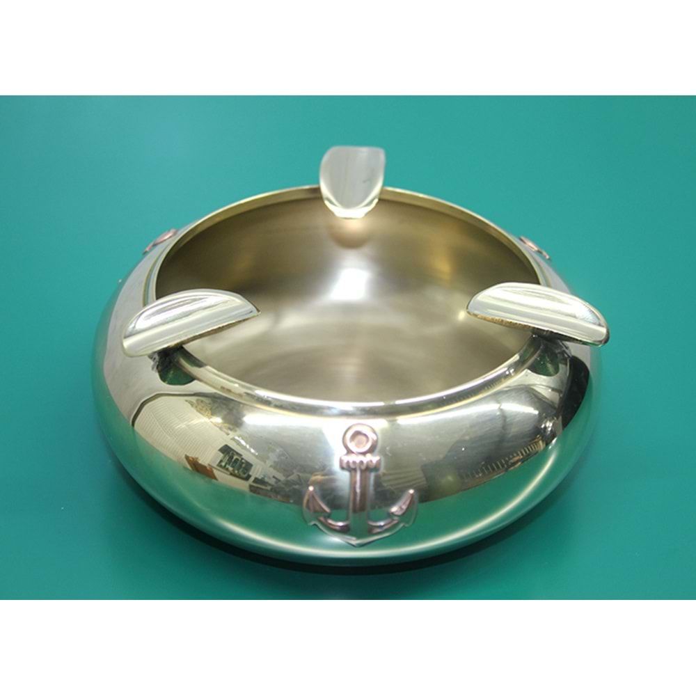 Dekoratif Masa Üstü Çapa Tasarımlı Pirinç Küllük (12 cm)