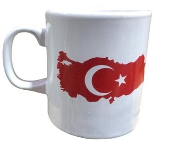 Türkiye Haritası Tasarımlı Seramik Kupa Bardak