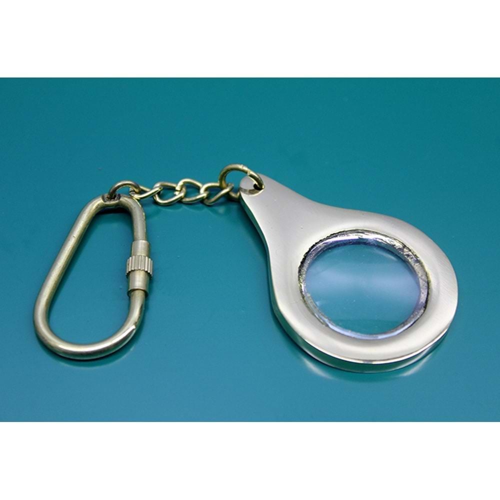 Dekoratif Pirinç Büyüteç Anahtarlık (12 cm)