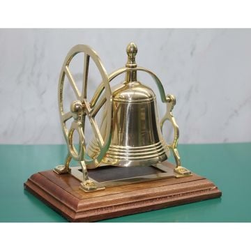 Dekoratif Pirinç Ahşap Üzerinde Çan Biblosu(17 cm x 18 cm)