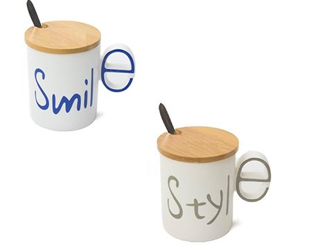 Ahşap Kapaklı Kaşıklı Kupa Bardak (Smaile & Style)