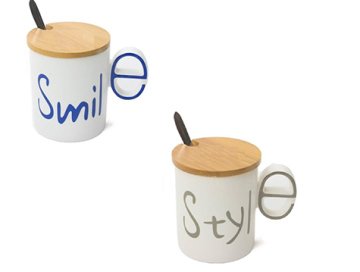 Ahşap Kapaklı Kaşıklı Kupa Bardak (Smaile & Style)