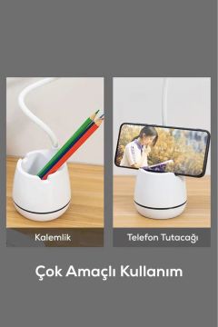 3 Kademeli Dokunmatik Led Esnek Şarjlı Masa Lambası