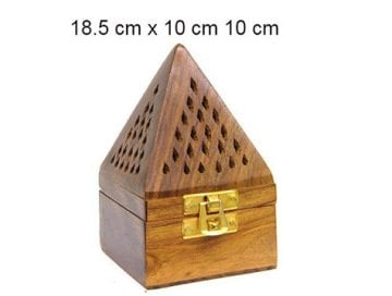 Ahşap Piramit Tasarım Konik Tütsü Yakma Kutusu