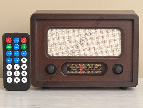 Nostaljik Ahşap Radyo Uzaktan Kumandalı