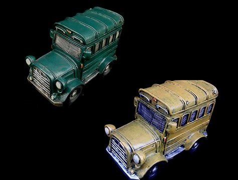 Dekoratif Polyester Retro Nostaljik Otobüs Kumbara