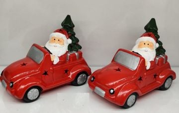 Işıklı Dekoratif Arabalı Hediye Dağıtan Noel Baba Yılbaşı Biblosu