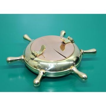 Dekoratif Pirinç Dümen Tasarımlı Küllük(13 cm)