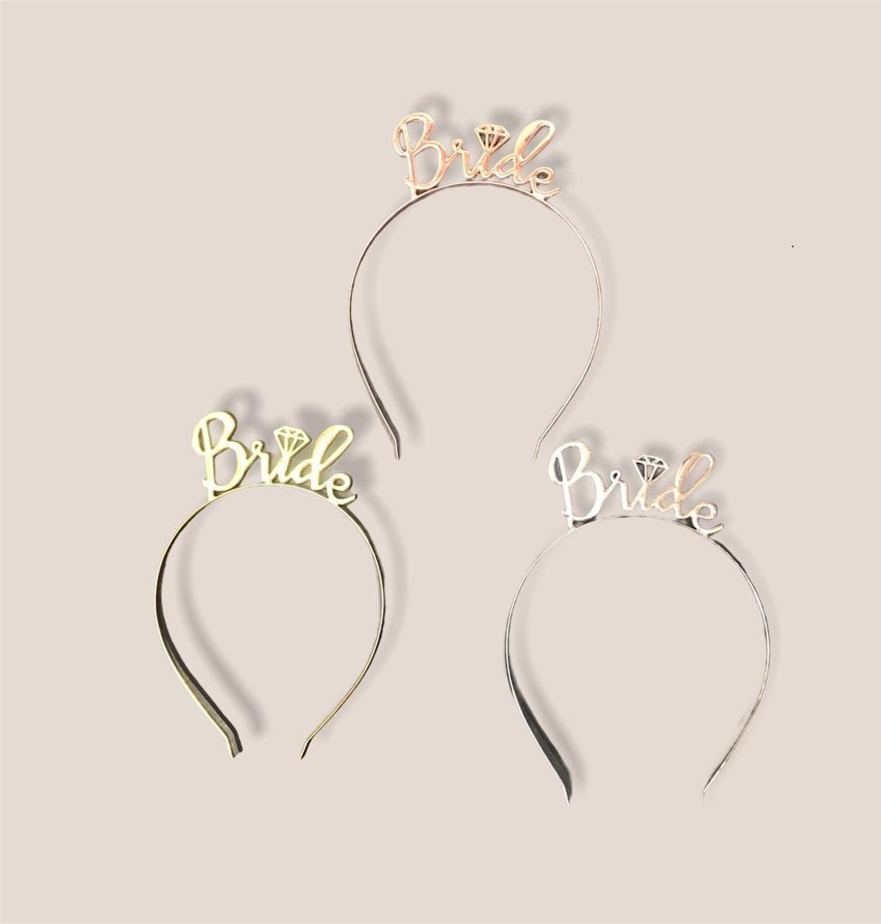 Metal Bride Yazılı Kına Gecesi Gelin Tacı
