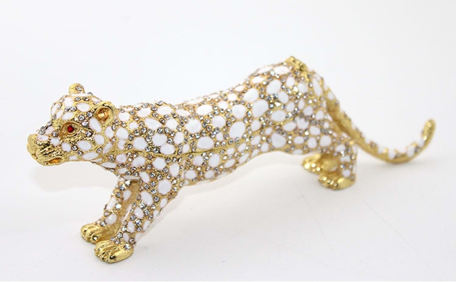 Dekoratif Swarovski Taşlı Leopar Biblosu (20cm x 6cm)