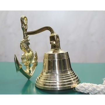 Dekoratif Pirinç Duvara Asmalı Çapalı Çan (16 cm x 9 cm)