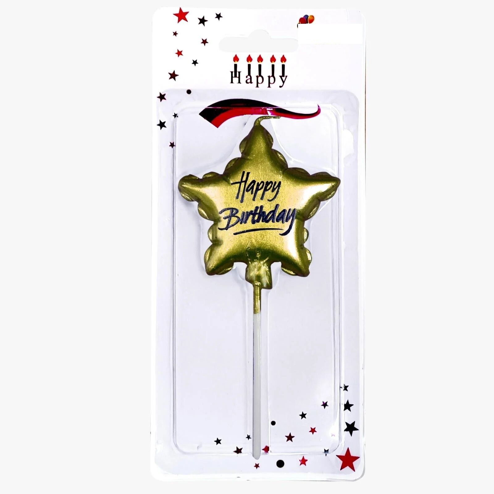 Yıldız Gold Happy Birthday Doğum Günü Pasta Mumu