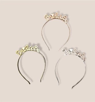Metal Bride Tobe Yazılı Kına Gecesi Gelin Tacı