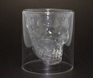 Skull Cup Kuru Kafa Cam Viski Bardağı (10 cm)