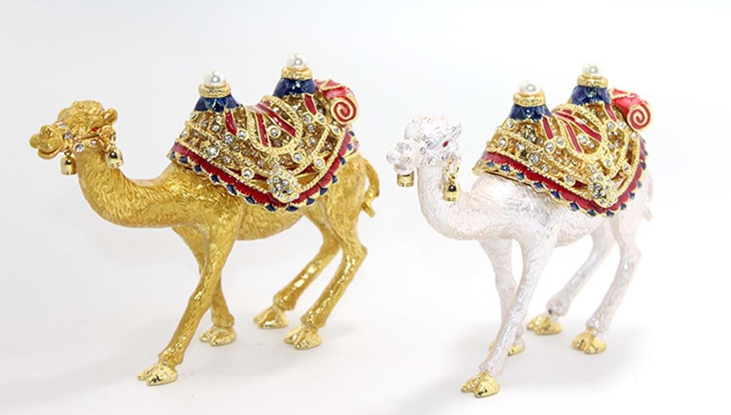 Dekoratif Swarovski Taşlı Deve Biblosu (11cm x 13cm)