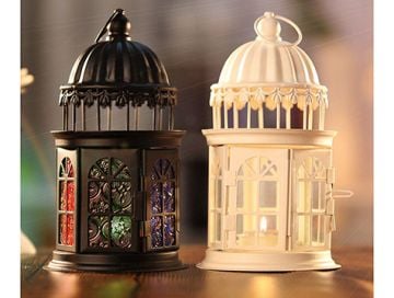 Dekoratif Büyük Metal Fener Tealight Mumluk