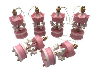 Mini Pembe Atlı Karınca Hediye Süsleri (6 Adet)