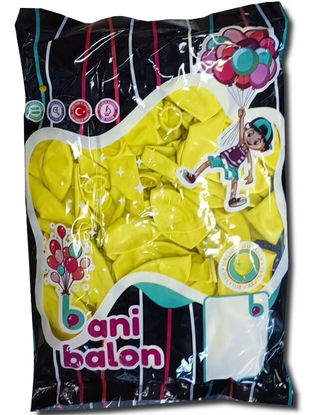 12'inç Sarı Pastel Balon (100 Adet)