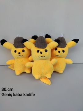 Sevimli Şapkalı Pikachu Karakterli Kadife Oyuncak