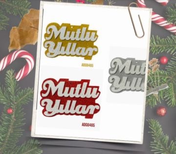 Dikdörtgen Mutlu Yıllar Yılbaşı Çam Ağacı Süsü