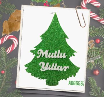 Çam Ağacı Mutlu Yıllar Yılbaşı Çam Ağacı Süsü
