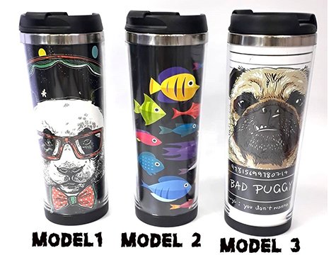 Desenli Renkli Termos Kupa Bardak Mug
