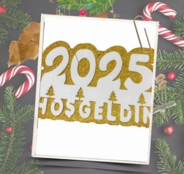 2025 Hoşgeldin Yılbaşı Çam Ağacı Süsü