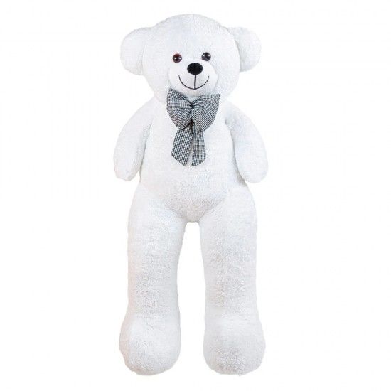 Sevimli Papyonlu Beyaz Peluş Oyuncak Ayıcık