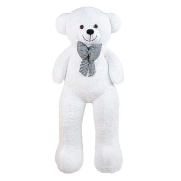 Sevimli Papyonlu Beyaz Peluş Oyuncak Ayıcık