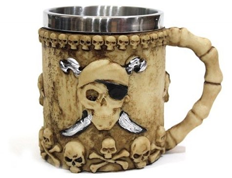 Korsan Kuru Kafa Şeklinde 3D Kupa Bardak