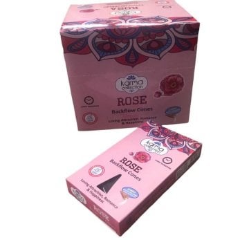Karma Rose Geri Akış Gül Jumbo Back Flow Konik Tütsü (120 Adet)