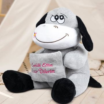 Eşeklik Ettim Özür Dilerim Esprili Peluş Eşek Oyuncak