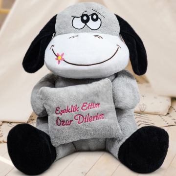 Eşeklik Ettim Özür Dilerim Esprili Peluş Eşek Oyuncak