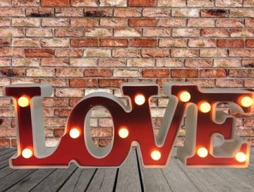 Dekoratif Led Love Tasarımlı Gece Lambası