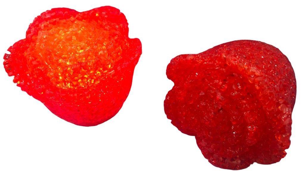 Dekoratif Mini Pilli Işıklı Kristal Kırmızı Gül