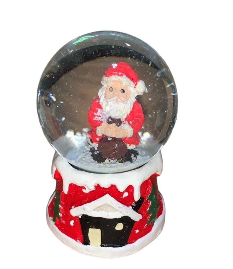 Dekoratif Mini Noel Baba Cam Kar Küresi