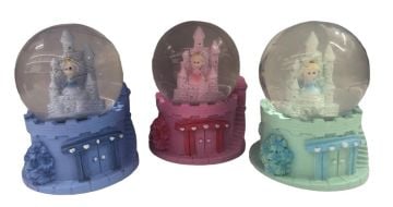 Renkli Işıklı Şato ve Prenses Mini Cam Kar Küresi